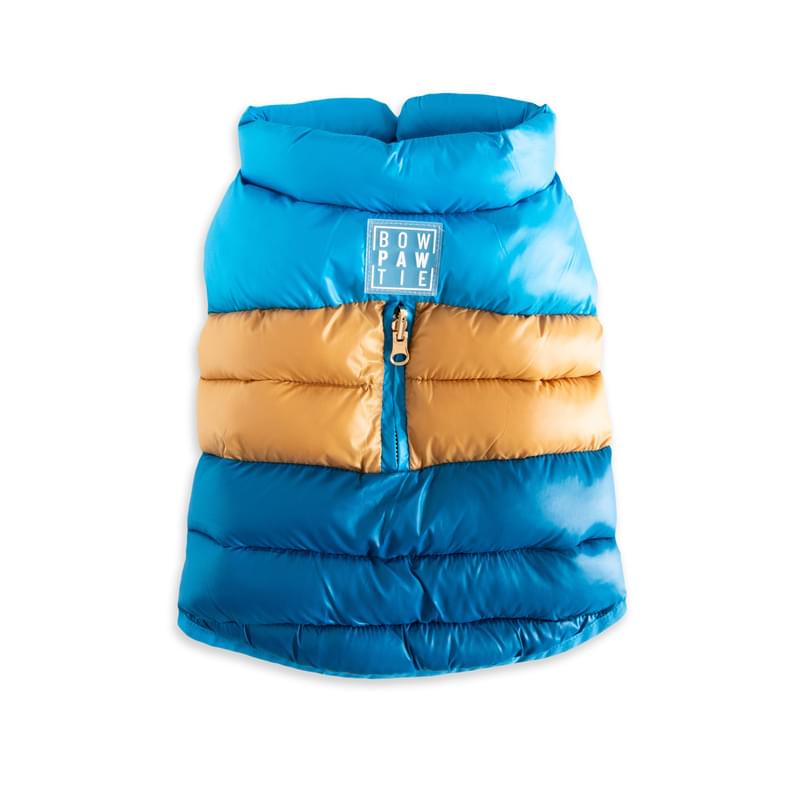 Three Color Blue Reversible Puffer Jacket