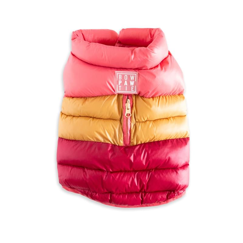 Three Color Ruby Reversible Puffer Jacket