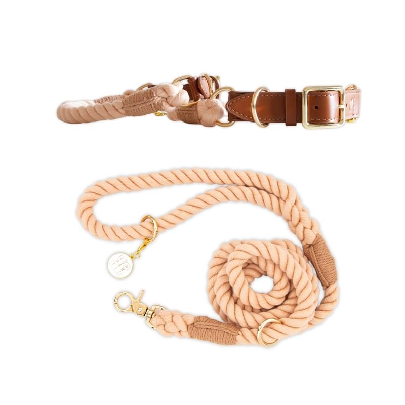Adjustable Rope Collar and Leash Sahara